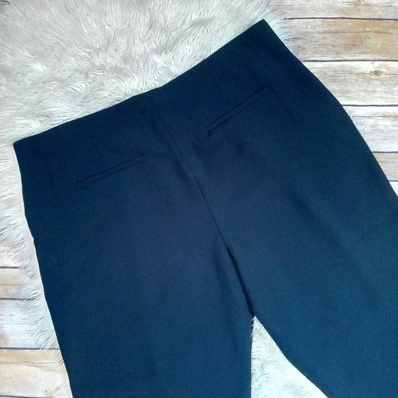 Vince. | Navy Blue Silky Pleated Front Tapered Haram Cropped Ankle Dress Pants - Picture 5 of 9